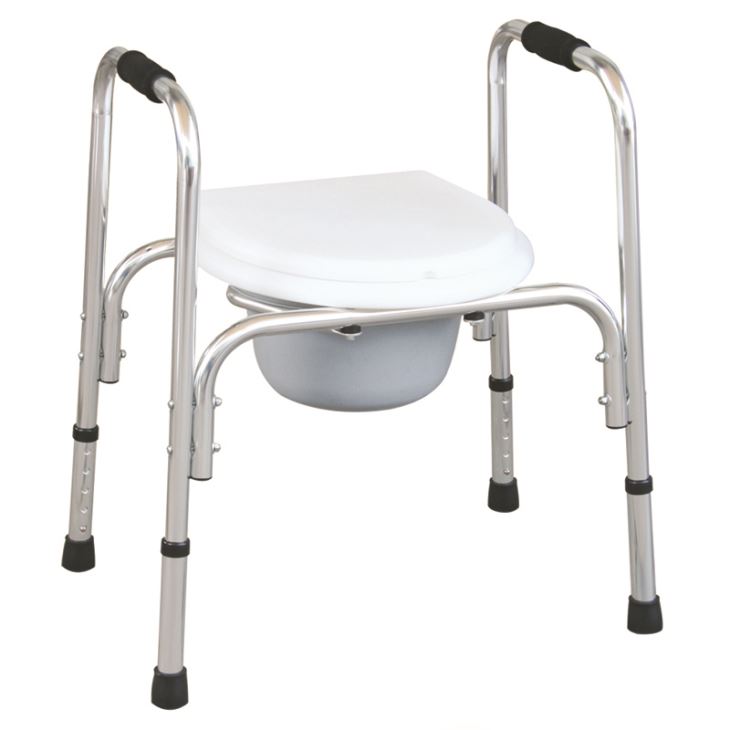 Lightweight Aluminum Commode Chair With Armrests
