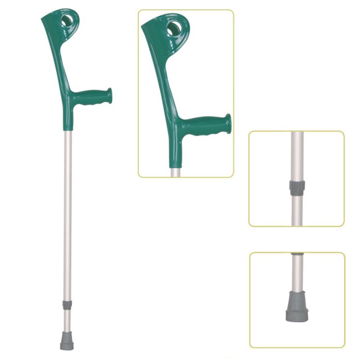 Height Adjustable Lightweight Walking Forearm Crutch With Comfortable Handgrip, Green