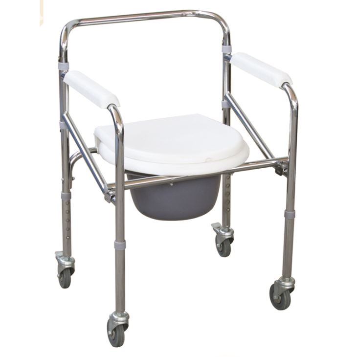 folding commode chair price Folding Steel Commode Chair With Plastic Armrests & 3