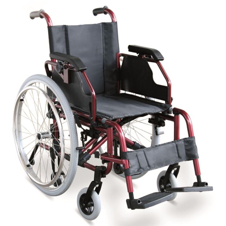 37 lbs. Lightweight Wheelchair With Height Adjustable Armrests & Detachable Footrests & Quick Release Rear Wheels