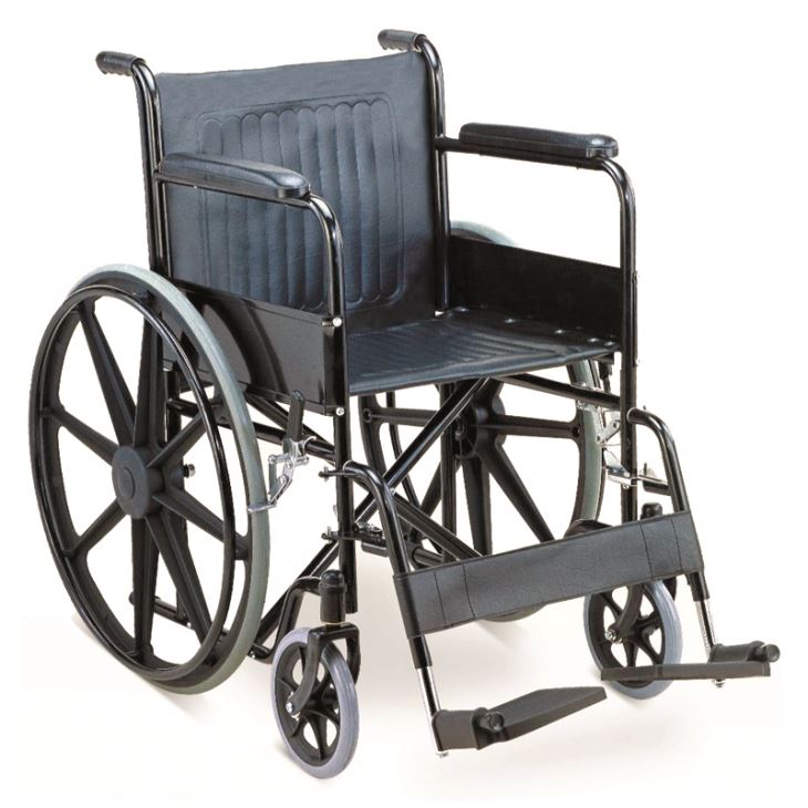 Economic Manual Wheelchair With MAG Rear Wheels & Detachable Footrests
