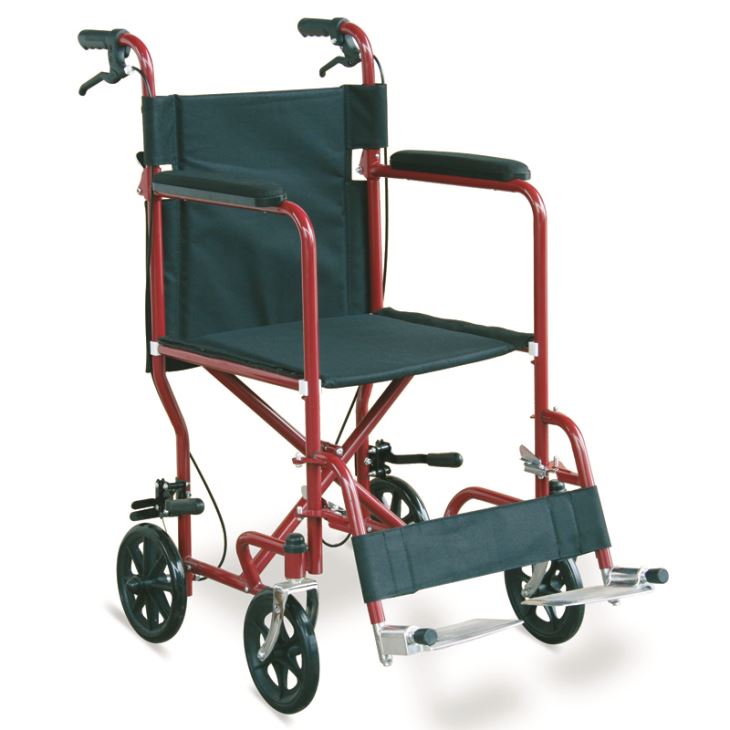 Light Steel Transport Wheelchair