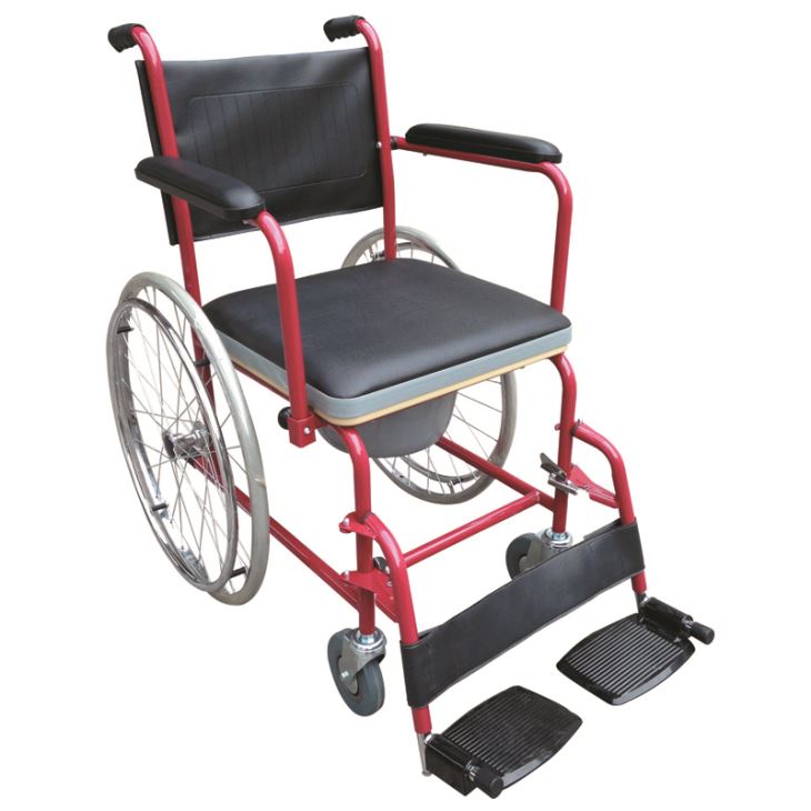 Commode Wheelchair With Detachable Footrests