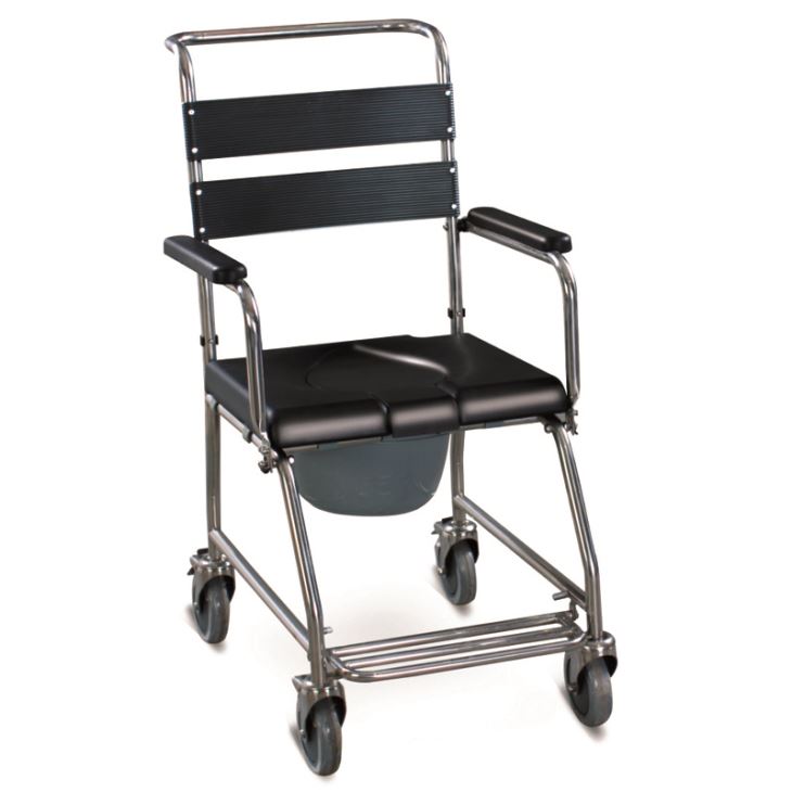 Stainless Steel Shower Commode Wheelchair