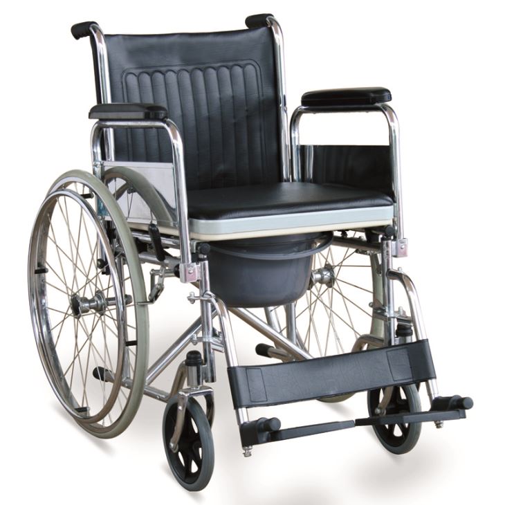 Detachable Footrests Commode Wheelchair