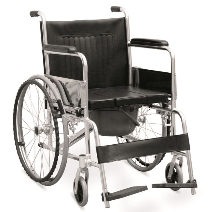 U Seat Panel Commode Wheelchair