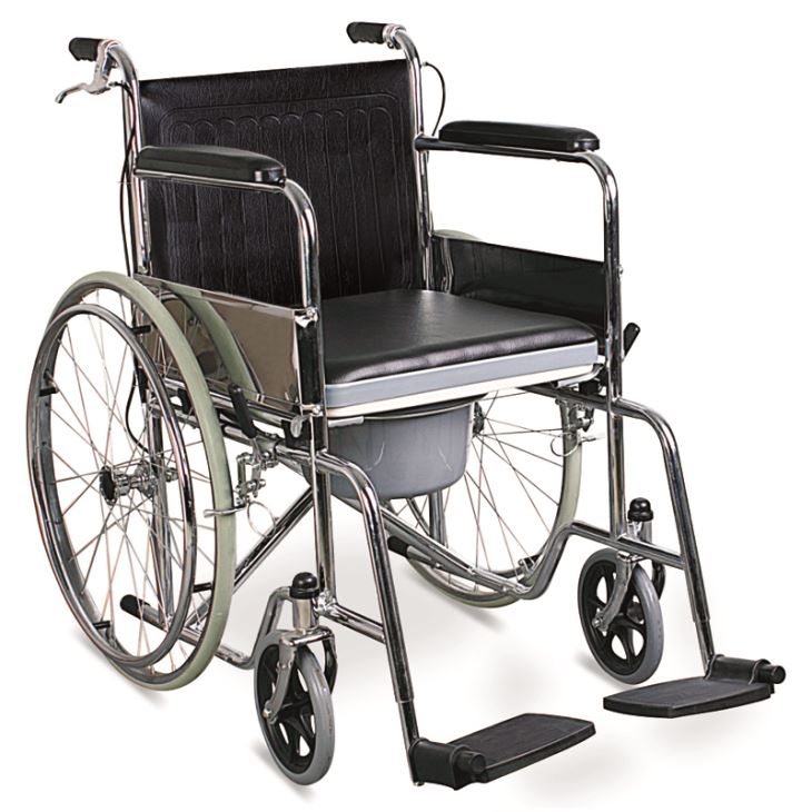 Economic Commode Wheelchair With Handle Brakes