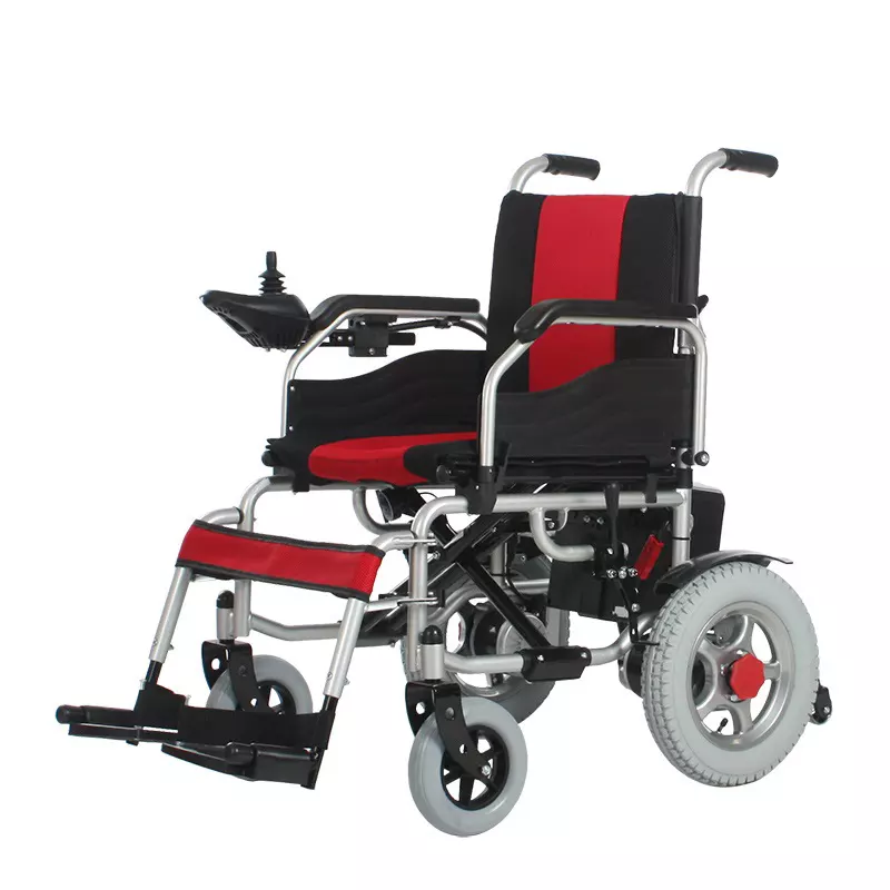4 Wheel Drive Joystick Controller Electric Wheelchairs Steel High Quality Remote Folding Wheelchair