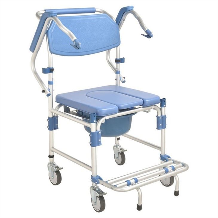 Reinforced Wheeled Hemiplegic Commode Chair