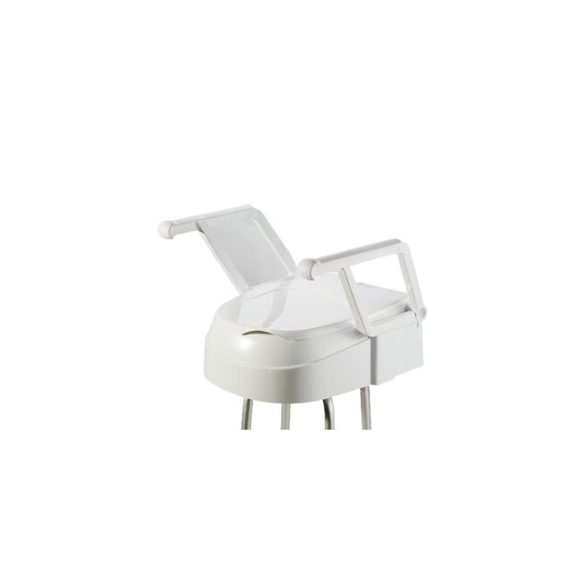 Swivel Armrest, Raised Toilet Seat With Seat Cover