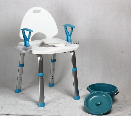 Tool Free Knock Downed ABS Shower Chair & 2 in 1 Commode Shower Chair