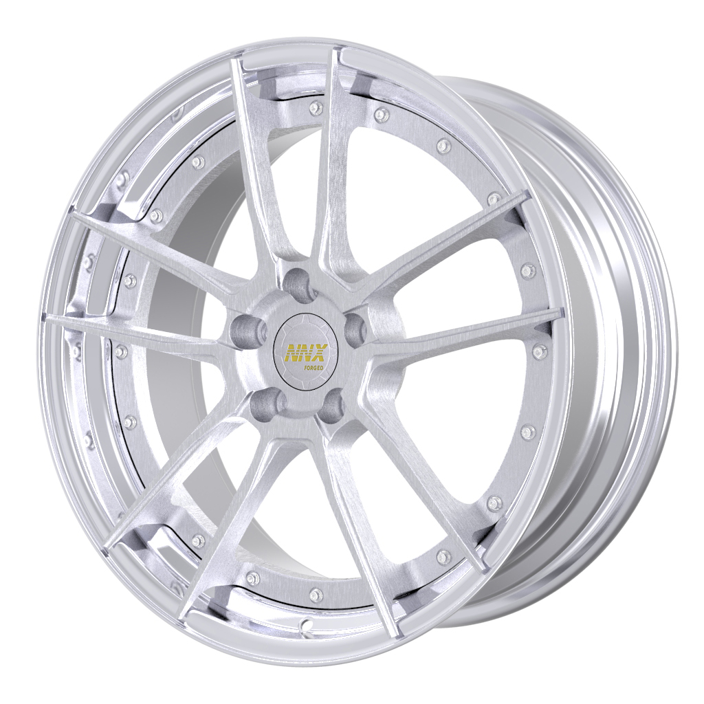 NNX-S163   Custom 2 pieces super deep concave  brushed  lip forged car wheels for luxury cars