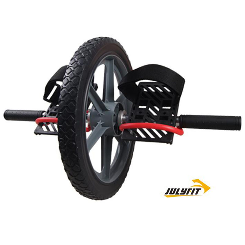 Professional power training exercise wheel with foot straps for more workout options