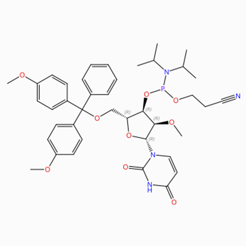 C40H49N4O9P Uridine, 5′ -O- [bis(4-methoxyphenyl)phenylmethyl]-2′ -O-methyl-, 3′ - [2-cyanoethyl N,N-bis(1-methylethyl)phosphoramidite] (ACI)