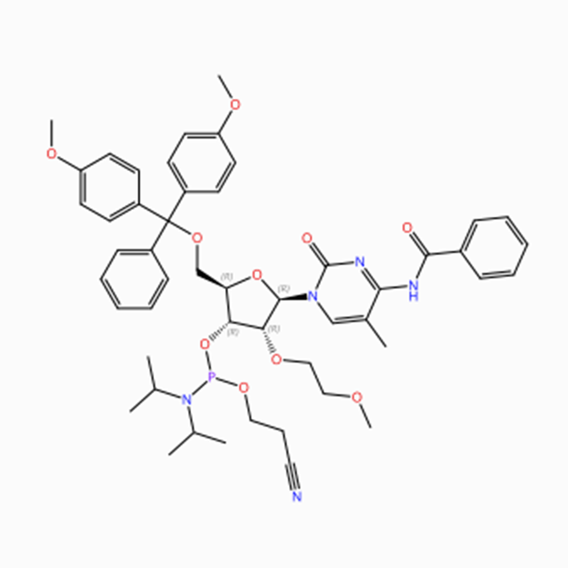 C50H60N5O10P Cytidine, N-benzoyl-5′ -O- [bis(4-methoxyphenyl)phenylmethyl]-2′ -O- (2-methoxyethyl)- 5-methyl-, 3′ - [2-cyanoethyl N,N-bis(1-methylethyl) phosphoramidite] (ACI)
