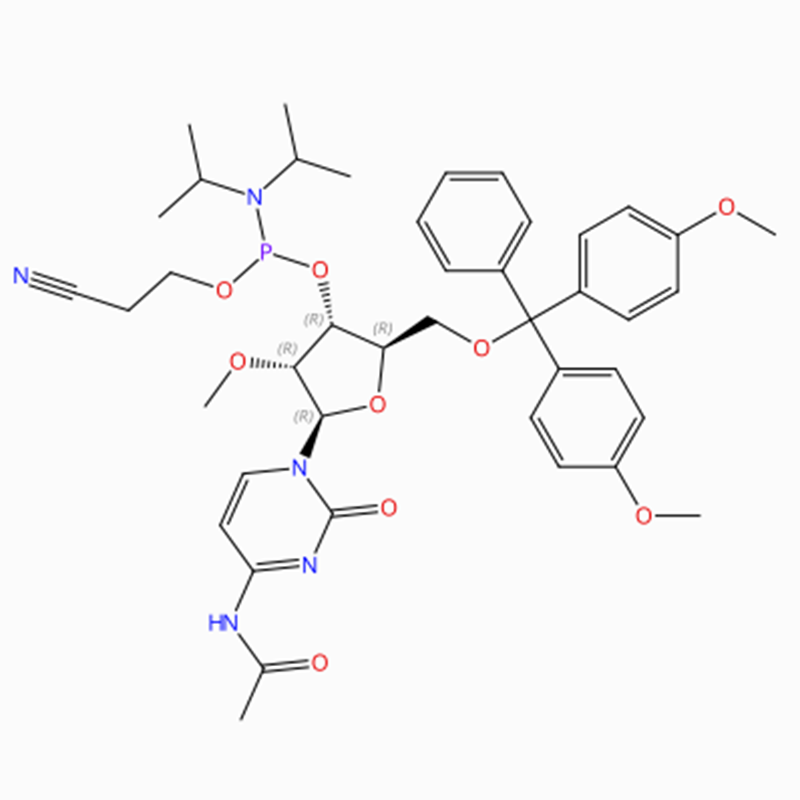C42H52N5O9P Cytidine, N-acetyl-5′ -O- [bis(4-methoxyphenyl)phenylmethyl]-2′ -O- methyl-, 3′ - [2-cyanoethyl N,N-bis(1-methylethyl)phosphoramidite] (ACI)