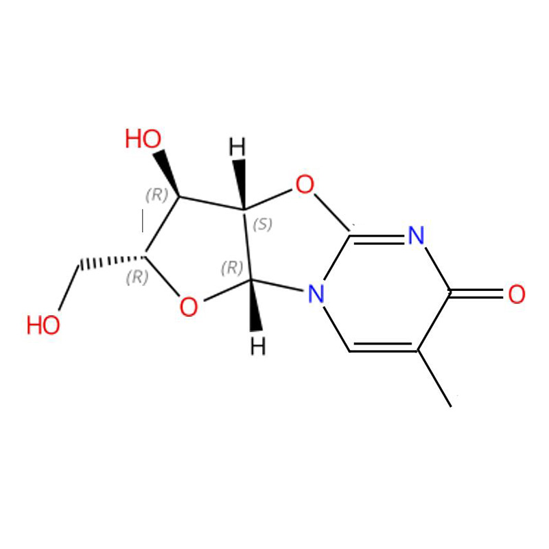 C10H12N2O5 6H-Furo[2′,3′:4,5]oxazolo[3,2-a]pyrimidin-6-one, 2,3,3a,9a-tetrah ydro-3-hydroxy-2-(hydroxymethyl)-7-methyl-, (2R,3 R,3aS,9aR)- (9CI, ACI)