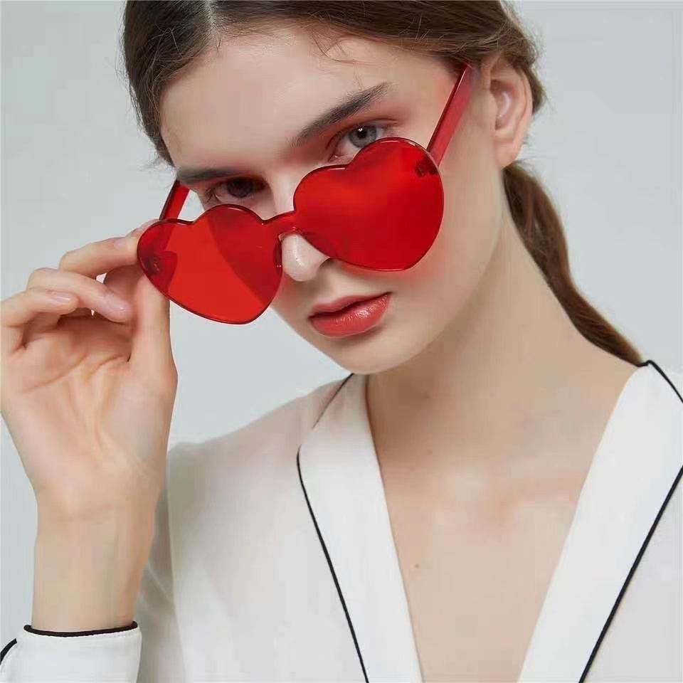 OEM&ODM Colorful Rimless love&roses Trend Sun Glasses Heart Sunglasses Women