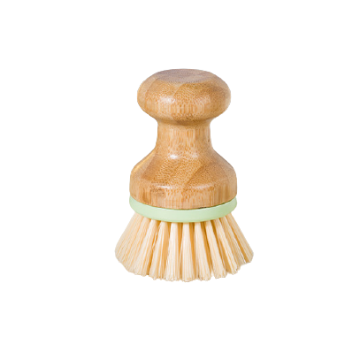 Bamboo Mini Scrub Brush PBT Bristles Pot Brushes Dish Scrubber for Cast Iron Skillet, Kitchen Sink, Bathroom, Household Cleaning