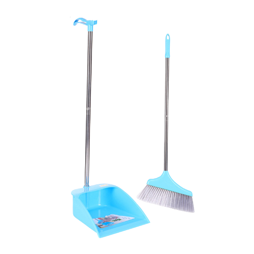 Household Broom and Dustpan Set with Long Handle Standing Upright Sweep for Home Cleaning Sweeping Tool