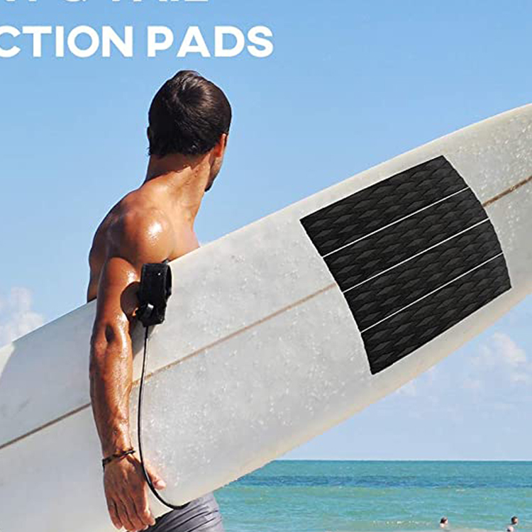 Surfboard Traction Pad 4 Piece Front Traction Pads Diamond Grooved EVA Foam Grip Fit for Longboard, Shortboard