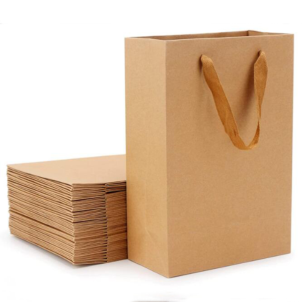  Greaseproof Food Grade Printed Bakery Brown Bread Packaging Bags Kraft Paper Coffee Wine Bakery Bags