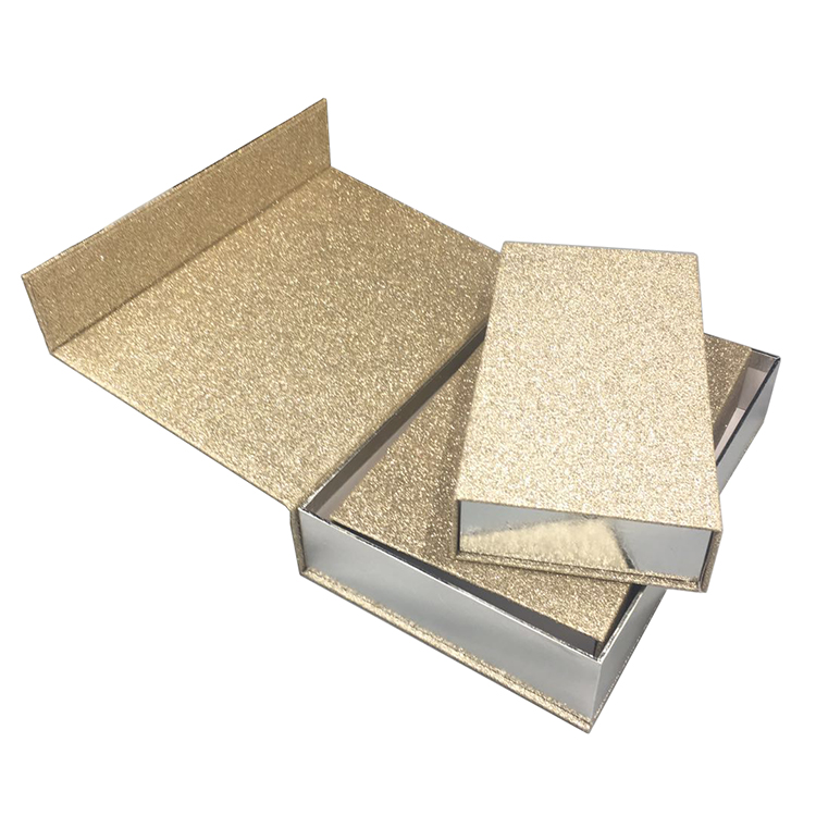 Magnetic closure glitter sparkle gift box rectangle shape custom logo wholesale