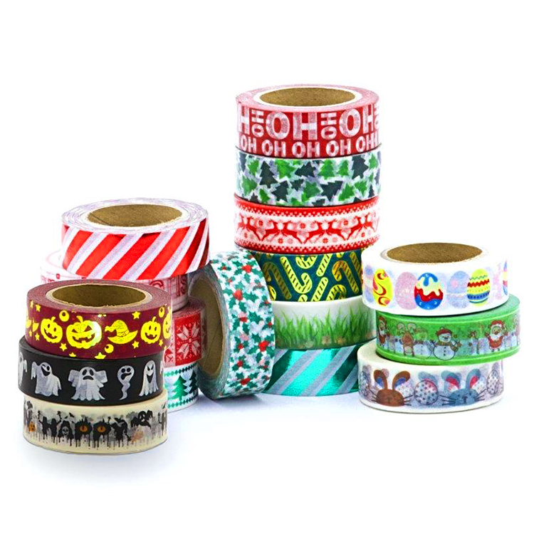 Custom Pattern Washi Masking Tint Tape for Christmas and Birthday