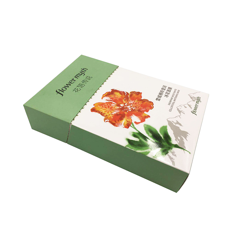 Gloss varnish cosmetic packaging folding paper box with printed logo
