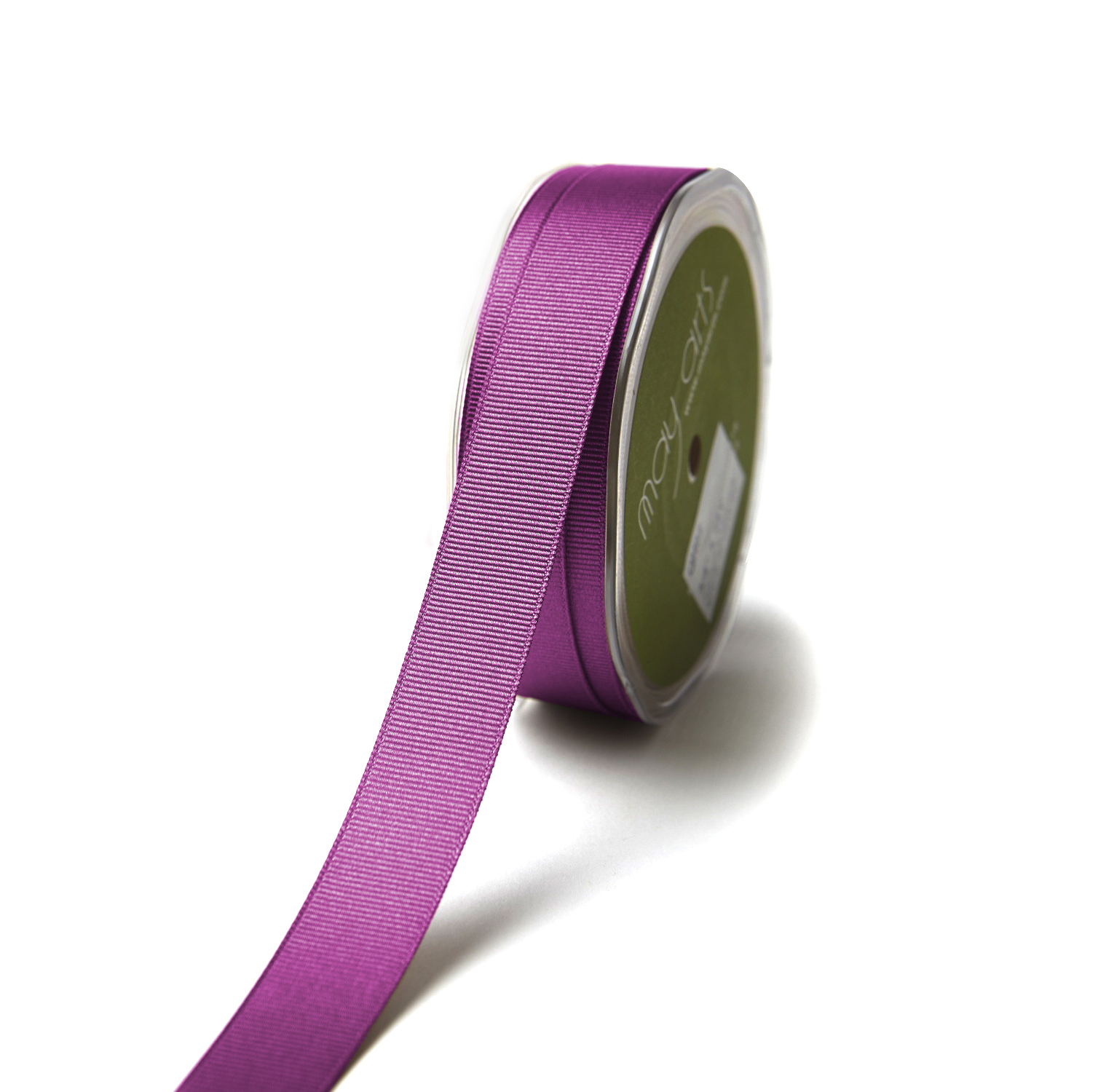 Purple grosgrain polyester printed satin ribbon