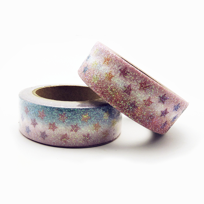 Glitter colorful paper tape with custom logo