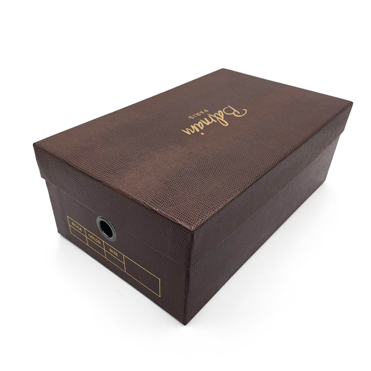 Luxury texture paper shoe box packing with lid