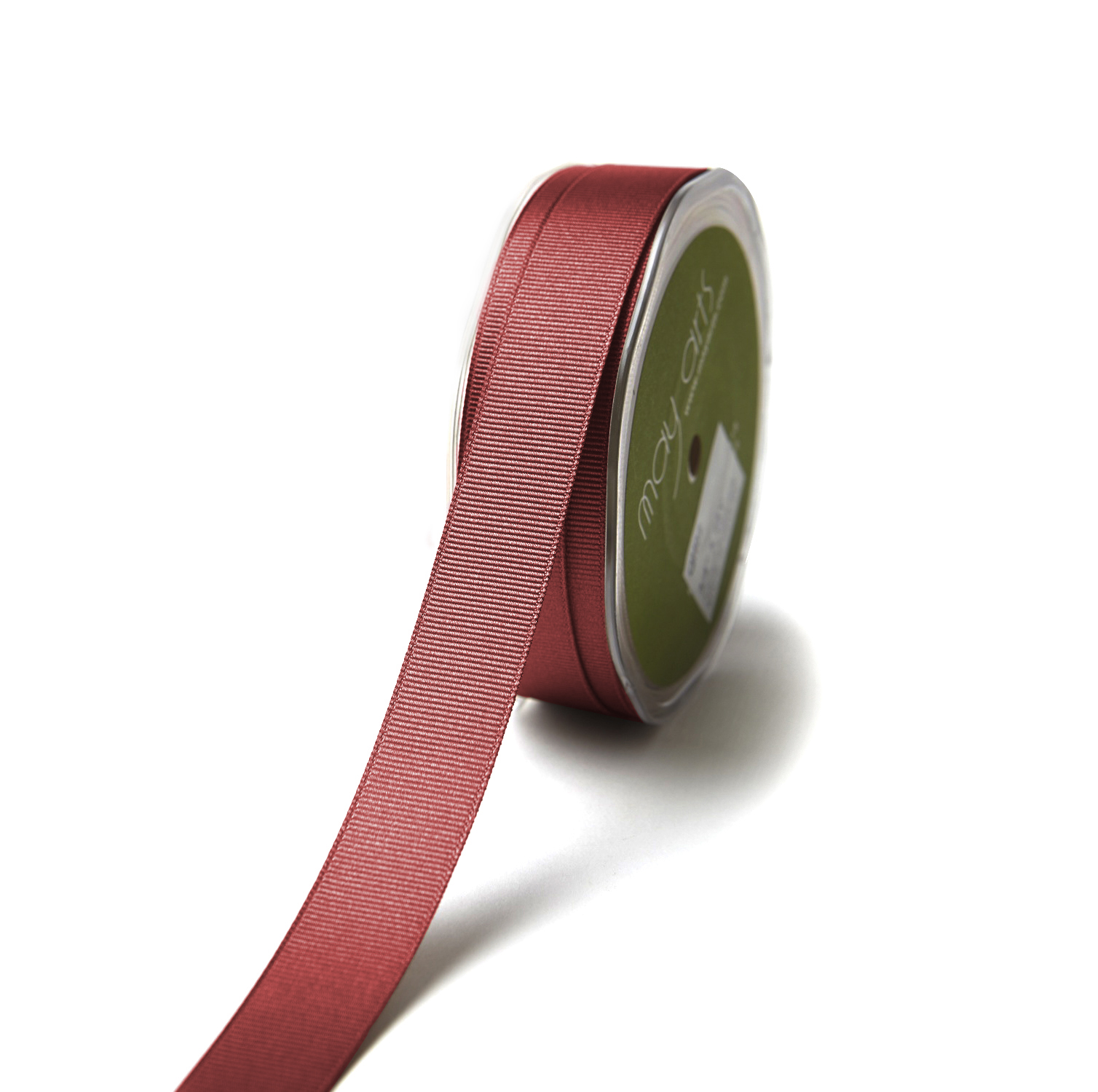 Wine red grosgrain polyester printed satin ribbon