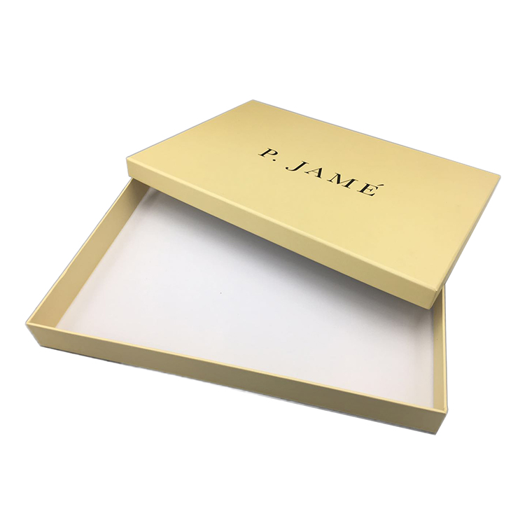 Textured logo yellow cardboard gift packing box with lid for storage