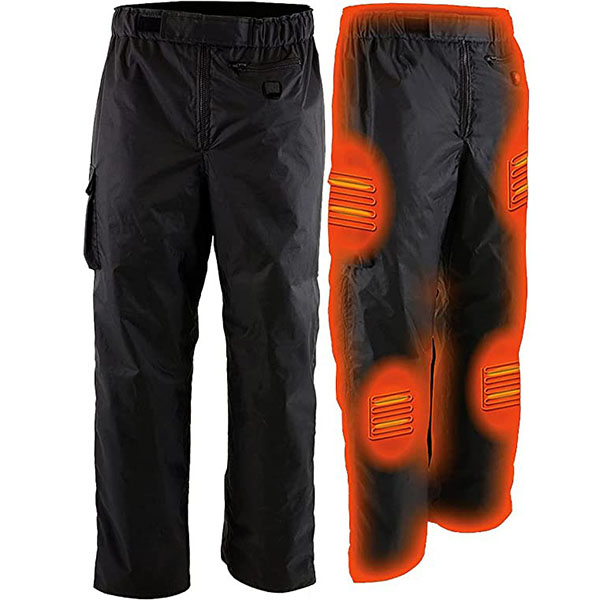 Heat Men Black Winter Thermal Heated Pants for Ski