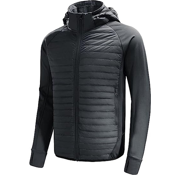 Men's Lightweight Warm Puffer Jacket Winter Down Jacket Thermal Hybrid Hiking Coat