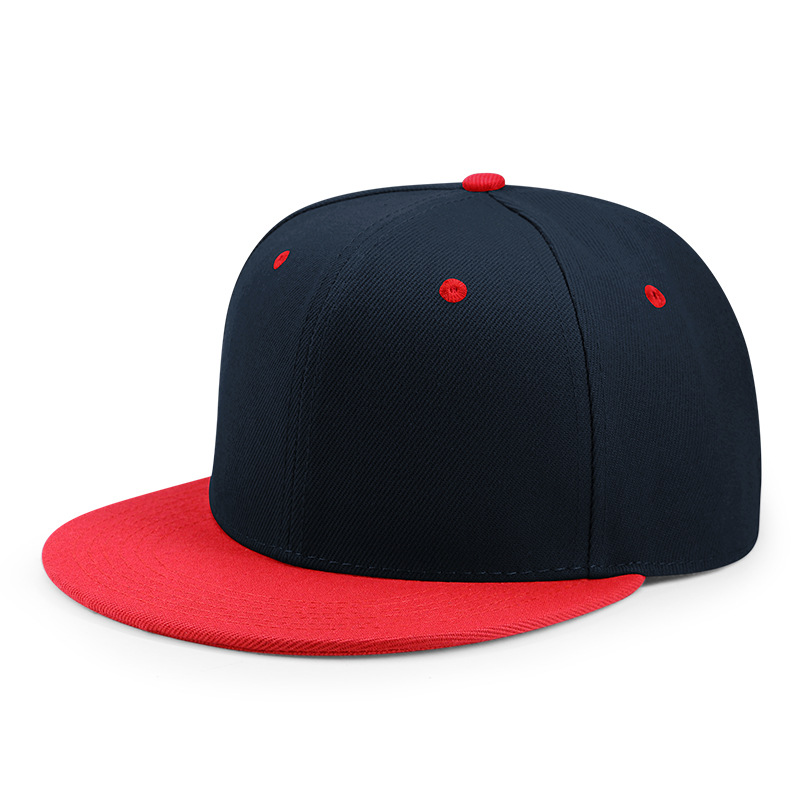 Classic Snapback Hat Cap Hip Hop Style Flat Brim Solid Color Adjustable Cap