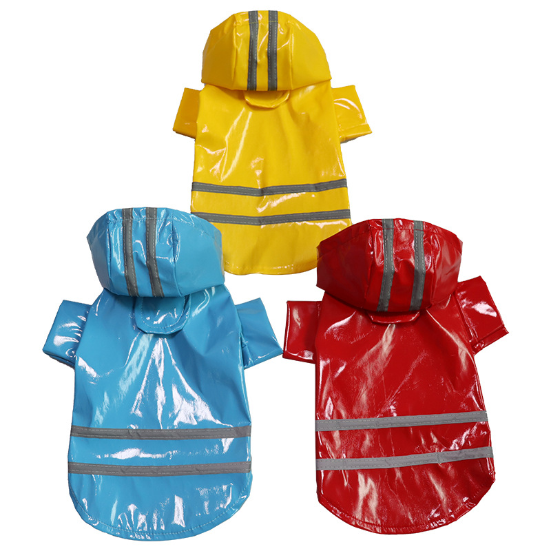  Pet Dog Raincoat Clear Pet Waterproof Clothes Hooded Rain Jacket Plastic Puppy Rain Poncho Pet Rainwear