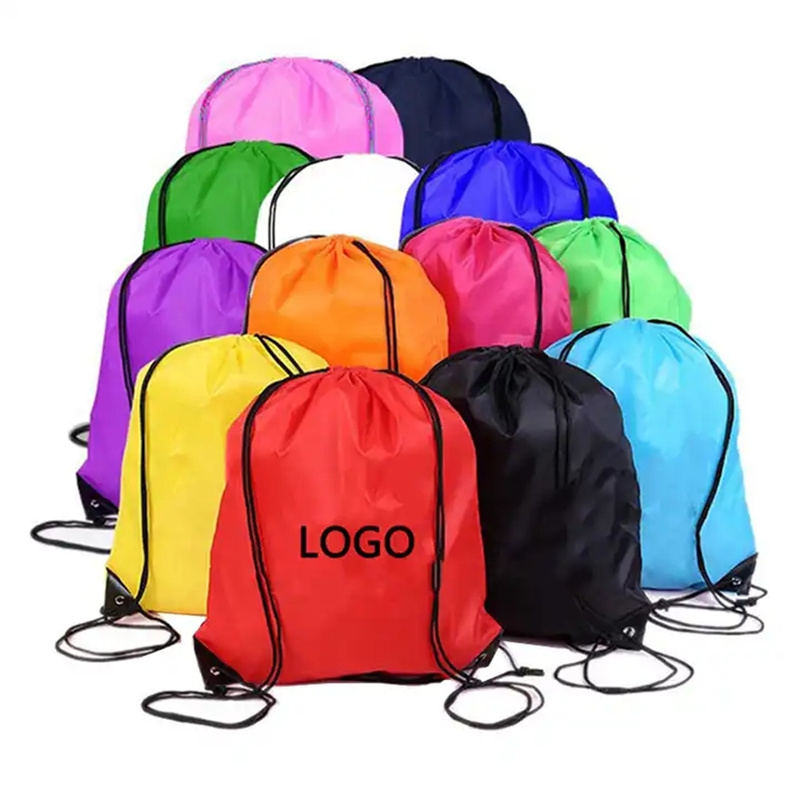 Drawstring Bags Gym Bag Black Draw String Bags Drawstring Backpack for Sports, Gym, Travel, Swimming, Beach