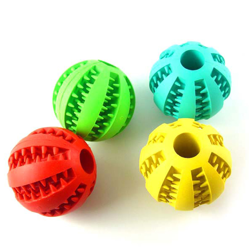 Teething Toys Balls Puppy Cat, Dog Pet Food Treat Feeder Chew Tooth Cleaning Ball Exercise Game IQ Training Ball