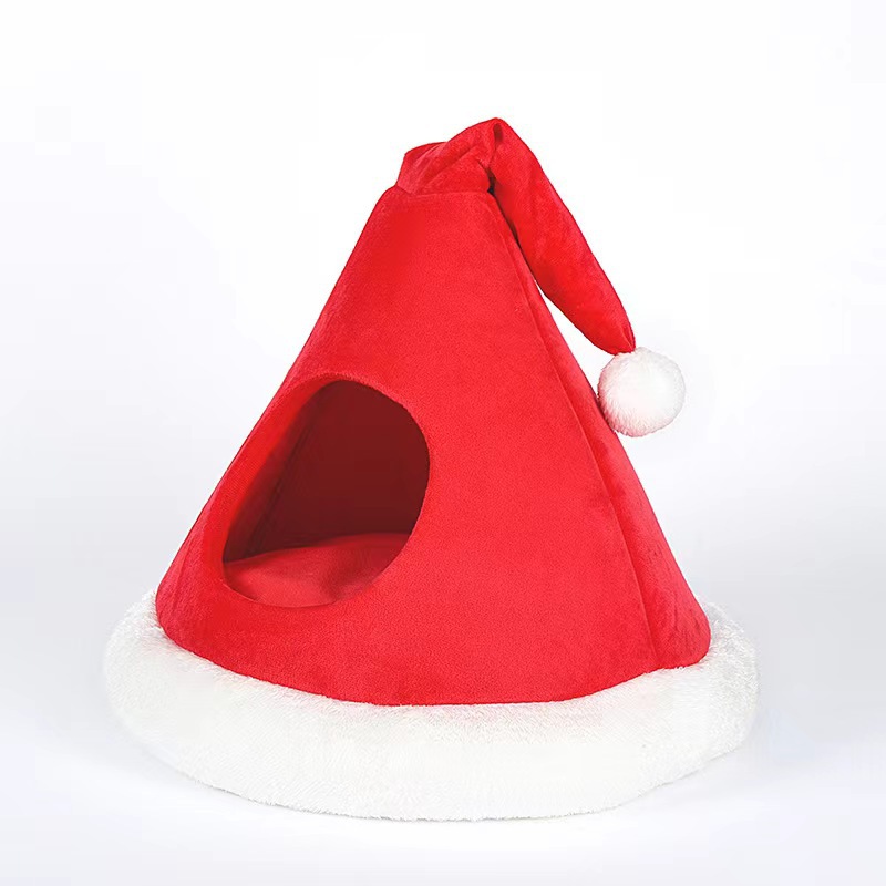 Super Cute Christmas Tree Pet Bed Tent House Xmas Cat Dog Cave Bed Nest