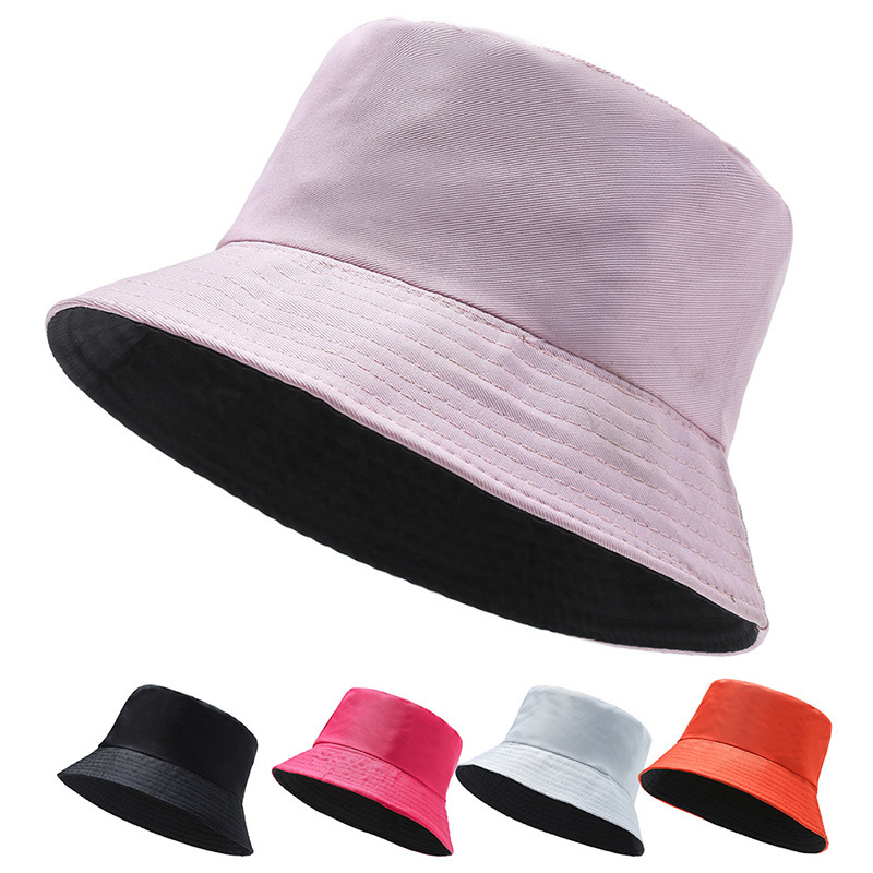 Bucket Hats Packable Outdoor Cap Travel Beach Sun Hat Plain Colors 