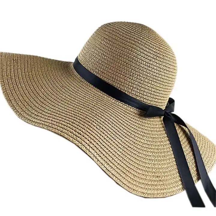 Straw Hat Wide Brim Floppy Beach Sun Hat for Women beach Vacation