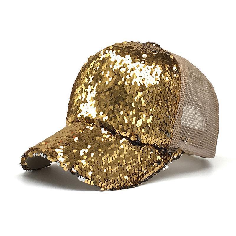 Glitter Sequin Baseball Cap with Mesh Party Hat for Girls