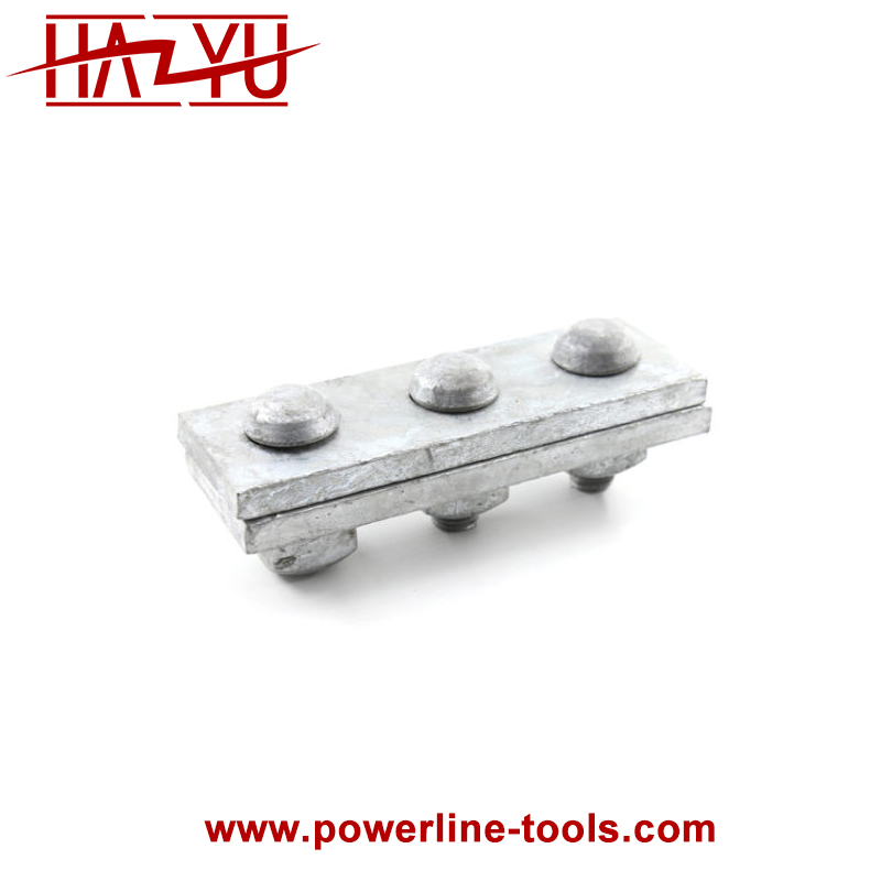 Galvanized Steel Line Cable Clamp Three Bolt Guy Clamp