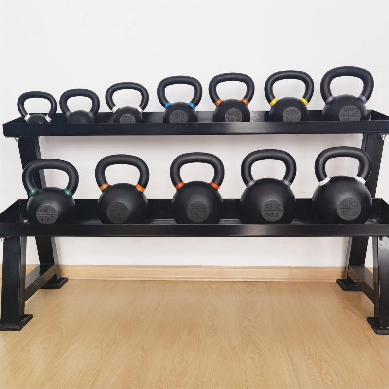 Powder Coated Cast Iron Competition Kettlebell With Wide Handles & Flat Bottoms – 4, 6, 8, 10, 12, 14, 16, 20, 24, 28, 32, 40kg, 44kg, 48kg.