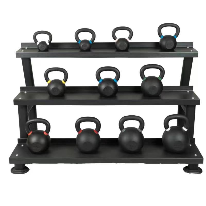 2/3 Tiers Kettlebell Rack Perfect for Any Home Commercial Gym Black Silver Kettlebell Weight Stand Keep Your Workout Area Clean & Safe