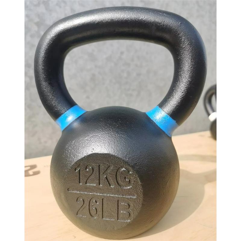 Powder Coated Cast Iron Competition Kettlebell With Wide Handles & Flat Bottoms – 4, 6, 8, 10, 12, 14, 16, 20, 24, 28, 32, 40kg, 44kg, 48kg.