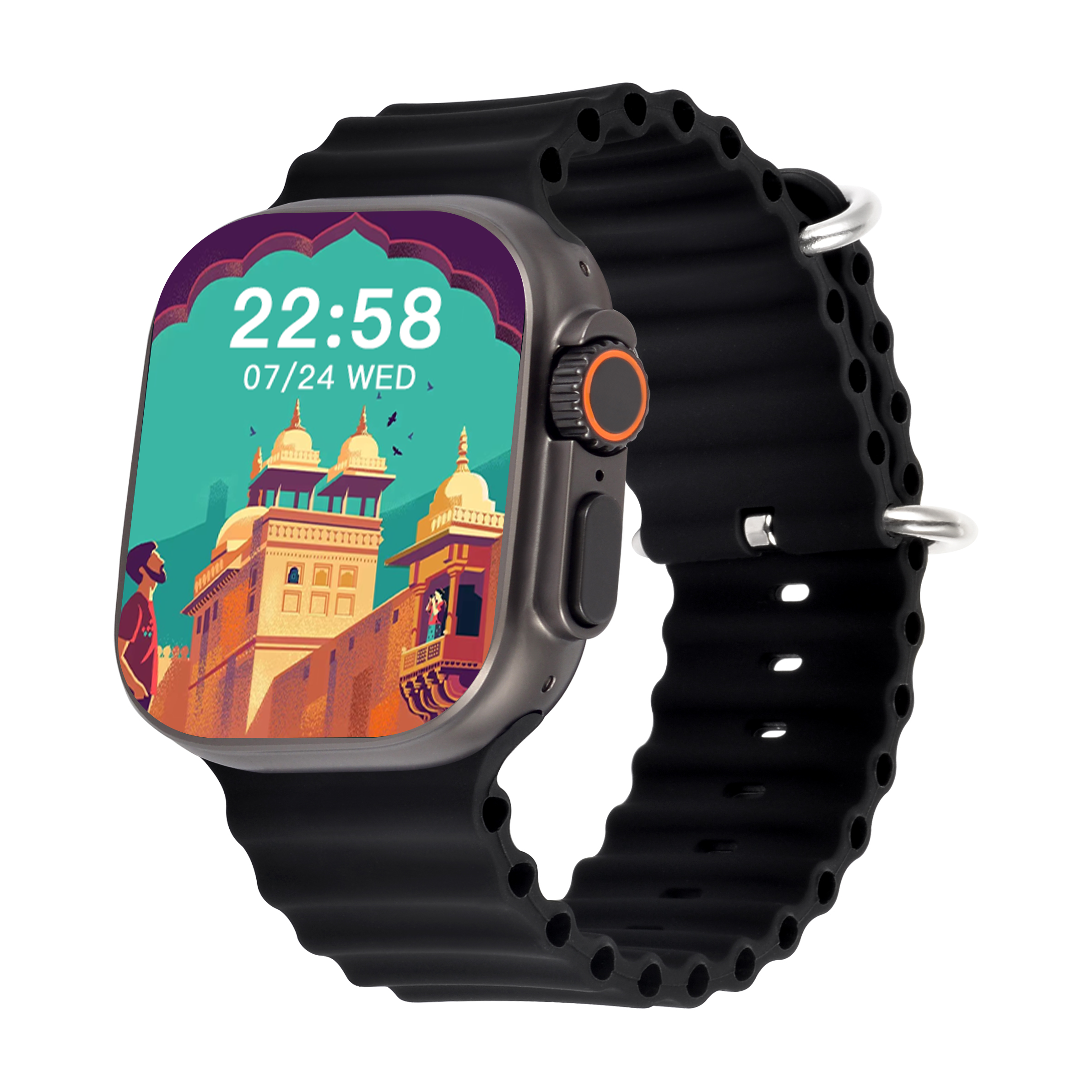 Tigawatch Ls8Qibal smart watch 1.96" 320*386 pixel, Qibla compass, prayer reminder, Local Music
