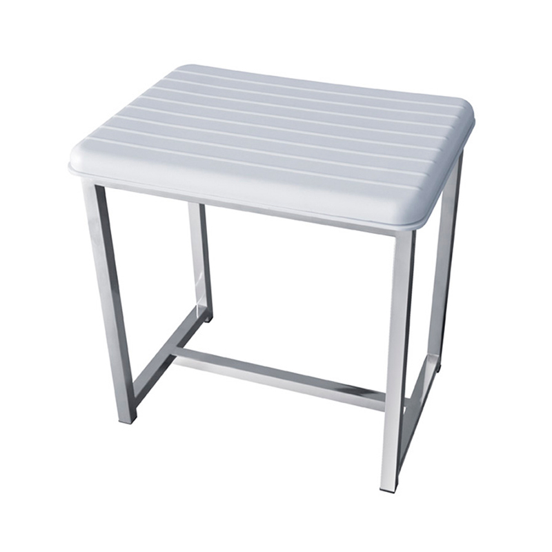 Free Standing Soft PU Seat Stainless Steel Stool For Bathroom Shower Room Moist Area TX-116T
